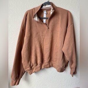Victoria's Secret PINK Ivy Fleece Half-Zip Oversized Mock Neck Sweatshirt